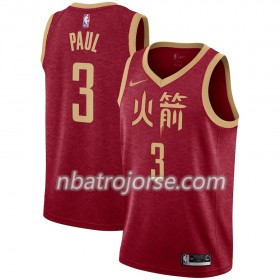 Män Houston Rockets Tröja Chris Paul 3 2018-19 Nike City Edition Röd Swingman